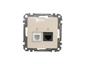 SEDNA DESIGN & ELEMENTS Gniazdo komputerowo-telefoniczne (RJ45 kat.6 UTP+RJ11) beż SDD112468 SCHNEIDER ELECTRIC