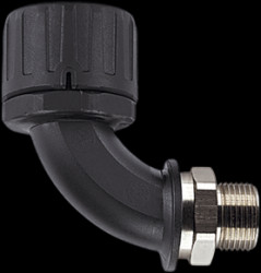 Hose screw fitting, M50, 54 mm, PA/brass, nickel plated, IP66, black, (L) 124 mm, 166-22507