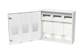 Rozdzielnica natynkowa 3-licznikowa 3-fazowa 24 moduły IP30 stalowa RU-3-3L-24 Z/O