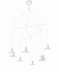 Lampa wisząca HAT biała 8xLED geometryczna konstrukcja LP-1661/8P WH Light Prestige