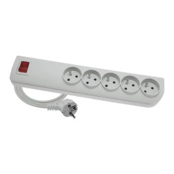 Przedłużacz przeciwprzepięciowy 5-gniazd z/u 1,5m biały PSF3-501