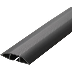 Floor cable duct, (L x W x H) 1000 x 25.4 x 5.8 mm, PVC, black, BYB-5-05N6005, 1 piece with 1 meter