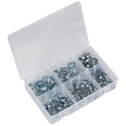 Sealey AB044DE O-Clip Double Ear Assortment 140pc Zinc Plated