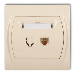 LOGO Gniazdo telefoniczne pojedyncze 1xRJ11, 4-stykowy beżowy 1LGT-1
