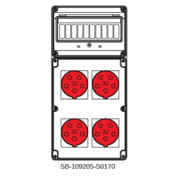 Rozdzielnica 4x5x32A INA=32A IP54 SB-109205-S0170-54