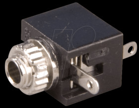 Jack socket, 2.5 mm mono, closed, switch contact