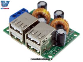 Przetwornica napięcia - ładowarka 4 x USB 5V