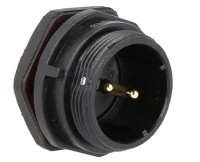 SPP2112-2WZ-P Wtyk 2 pin, zakręcane na obudowę, wodoodporny - gwint zewnętrzny
