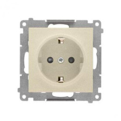 Simon 55 Gniazdo Schuko z przesłonami (moduł) 16 A, 250 V~, szybkozłącza Szampański mat TGSZ1CZ.01/144