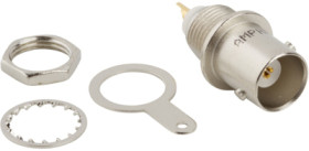 BNC panel socket 50 Ω, solder connection, straight, 031-221-RFX
