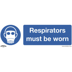 Worksafe SS56V1 Safety Sign Respirators Must Be Worn - Self-Adhesive Vinyl
