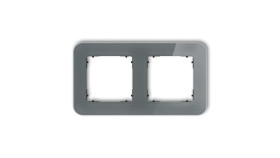 Icon Ramka Uniwersalna Podwójna Zaokrąglona - Efekt Szkła (Ramka: Grafitowa...