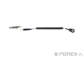 Przewód spiralny do opaski antystatycznej (2 m) zatrzask/banan-krokodyl