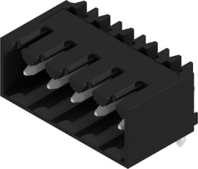 Pin header, 5 pole, pitch 3.5 mm, angled, black, 1763000000