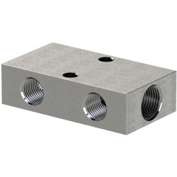 Distribution strip, L 90 mm, 12 bar, aluminum, for compressed air outlets/pneumatics, 112549