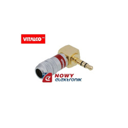 Wtyk JACK 3,5mm st.złoty JW500 kątowy VITALCO