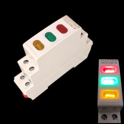 Lampka kontrolna 3 x LED Wskaźnik napięcia 18mm Szyna DIN 230V IP20