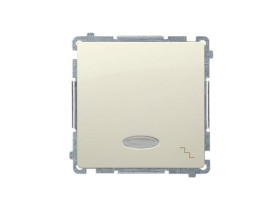 SIMON BASIC Wyłącznik schodowy podwójny z podświetleniem LED (moduł) 10AX 250V szybkozłącza beżowy BMW6L.01/12 KONTAKT SIMON