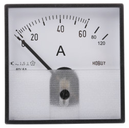 Amperomierz analogowy panelowy AC zakres 0/60/120A For 60/5A CT wysokość wycięcia: 72mm wartość 0/60/120A For 60/5A CT