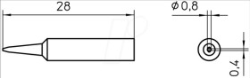 T0054485999 XNT H soldering tip, Ø 0.8 mm