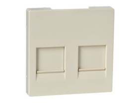 MERTEN SYSTEM M Płytka czołowa podwójna z wbudowaną klapką do gniazdek modułowych kremowy MTN4562-0344 SCHNEIDER ELECTRIC