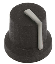 Pokrętło potencjometru oś: 6mm średnica: 16.8mm Kształt D Czarny RS PRO