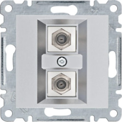 Lumina Złącze podwójne typu F srebrny WL3262