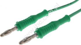 2010-100-GN Przewód z 2 wtykami prostymi Ø4mm, PVC 0,75mm2 w podwójnej izolacji, dł. 100 cm, zielony, ELECTRO-PJP, 2010-100V