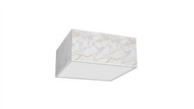 Lampa Sufitowa Senso White/Gold Kwadrat 400Mm 2Xe27 Mlp7303 Milagro