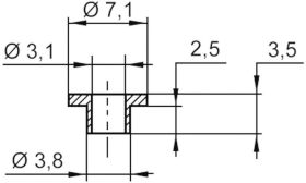 ASSMANN WSW V5357 Gniazdo izolacyjne 1 szt. Średnica zewnętrzna: 7.1 mm, 3.8 mm Średnica wewnętrzna: 3.1 mm