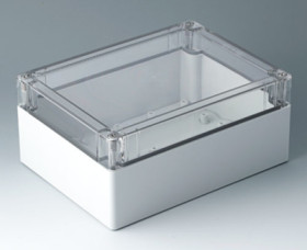 ABS enclosure, (L x W x H) 202 x 152 x 90 mm, light gray (RAL 7035), IK07, C7021074