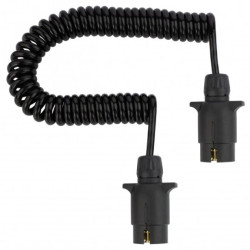 Przewód spiralny QLY-s kabel do przyczepy zakończony plastikowymi wtykami 7-pin 12V 3m