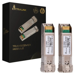 Moduł SFP+ 10Gbps, LC/UPC, 1310nm, 10km, single mode, DOM Extralink SFP+ 10G 2-pack