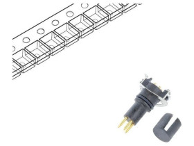 Złącze M8, męskie, PIN:4, gniazdo, pionowe, 30V M8S-04PMMT-EE0001