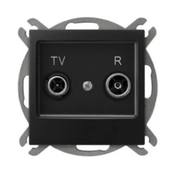 IMPRESJA Gniazdo RTV końcowe czarny metalik GPA-YK/m/33