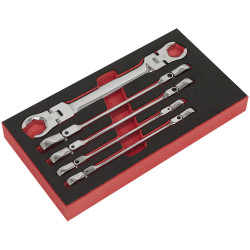 Sealey AK2652 Flexi-Head Flare Nut Spanner Set 5pc
