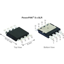 Pojedyncze tranzystory MOSFET Typ N-kanałowy 413 A PowerPAK 40 V Rozszerzenie 4-pinowy Powierzchnia 214 W Vishay 0.00065
