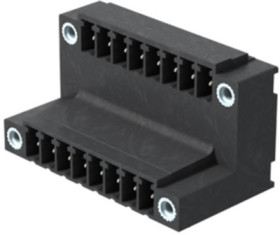 Pin header, 4 pole, pitch 3.81 mm, angled, black, 1033970000