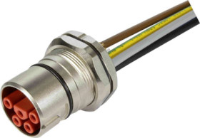 Panel socket, B23, 9 pole, bayonet locking, straight, 21943396900