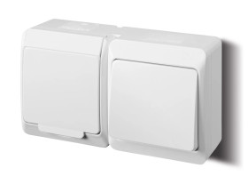 HERMES Gniazdo pojedyncze z/u 2P+Z+ łącznik jednobiegunowy biały 0327-12