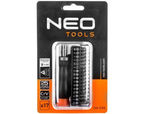 Końcówki wkrętakowe precyzyjne z uchwytem 04-228 /zestaw 17 szt./