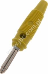 BUELA 20 GE Wtyk izolowany 4mm z poprzecznym otworem 4mm, przyłącze przykręcane, 16A, żółty, Hirschmann, 930726103, BUELA20GE, 9