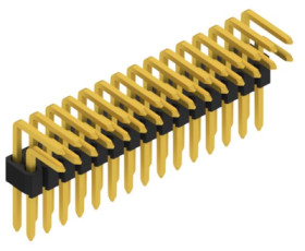 Pin header, 30 pole, pitch 1.27 mm, angled, black, SLVW4KA03630G