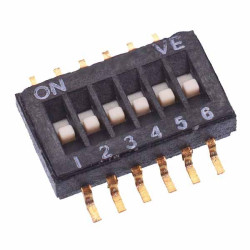6 Way Half Pitch SMD DIL Switch 1.27mm