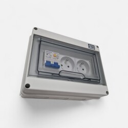 Rozdzielnica / Skrzynka elektryczna IP65 ( RCBO 32A + 2 Gniazda )