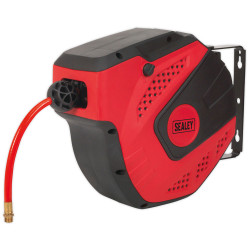 Sealey SA821 Auto Rewind Control Air Hose Reel 10mtr &#xD8;10mm - Rubber Hose