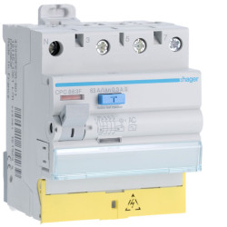 Przełącznik RCD, Typ AC, 4-biegunowy, 63A, 300mA, Hager, CPC Hager 230 → 400V