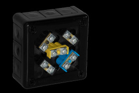 Puszka natynkowa z zaciskami 12 wlotów VIPLAST VP-41 CZARNA IP55 98x98x42mm 041-55