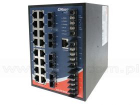 IGS-P9164GC-HV, Switch przemysłowy zarządzalny, DIN, 16x 10/1000 RJ-45 + 4x100/1000 SFP z DDM, O/Open-Ring <20ms