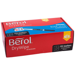 Berol Dry Wipe Pen Fine Tip Black Box of 192
